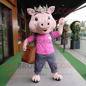 Roze Wild Boar mascotte...