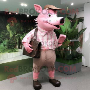 Roze Wild Boar mascotte...
