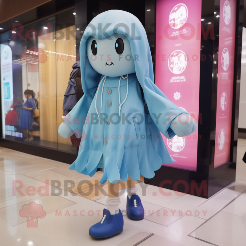 nan Jellyfish mascot costume character dressed with a Parka and Shoe clips nan Jellyfish mascot costume character dressed with a Parka and Shoe clips