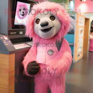 Pink Sloth Bear maskot...