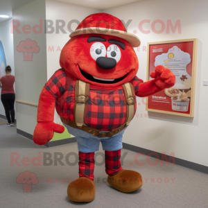 Rød hamburger maskot...