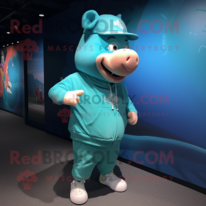 Turquoise Pig mascotte...