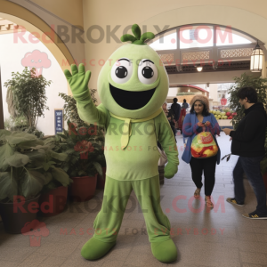 Olive Pepper mascot costume character dressed with a Jeggings and Keychains