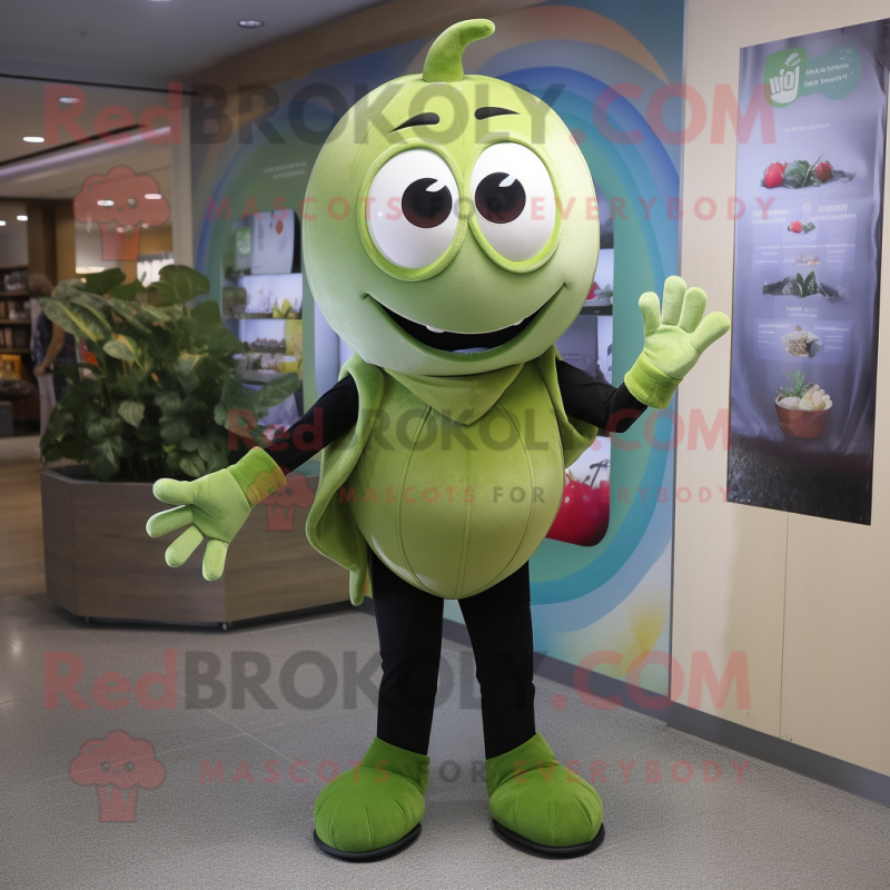 Olive Pepper mascot costume character dressed with a Jeggings and Keychains Olive Pepper mascot costume character dressed with a Jeggings and Keychains