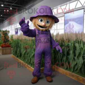 Paars Scarecrow mascotte...