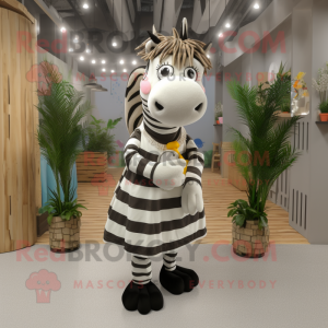 Kremfarget Zebra maskot...