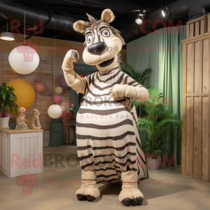 Cream Zebra mascotte...