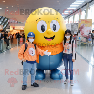 nan Human Cannon Ball mascot costume character dressed with a Boyfriend Jeans and Wallets