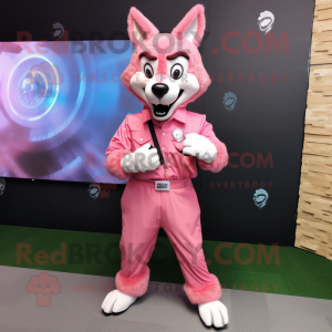 Pink Wolf mascotte kostuum...