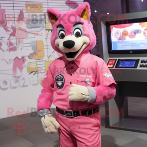 Pink Wolf mascotte kostuum...