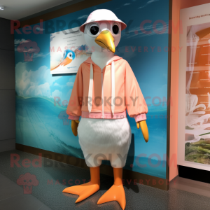 nan Albatross mascot costume character dressed with a Swimwear and Cummerbunds