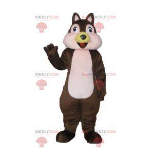 Mascote esquilo marrom e rosa Tic ou Tac - Redbrokoly.com