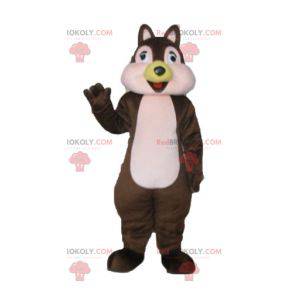 Mascote esquilo marrom e rosa Tic ou Tac - Redbrokoly.com
