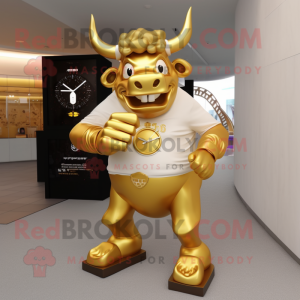 Gold Bull maskot drakt...