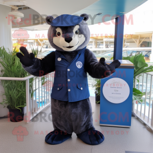 Navy Otter maskot kostume...