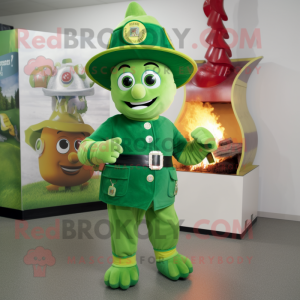 Green Fire Fighter maskot...