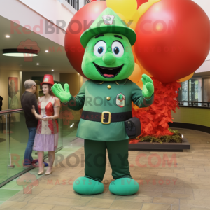 Green Fire Fighter maskot...