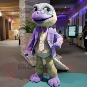 Lavender Sea Turtle mascot costume character dressed with a Blazer and Bracelets