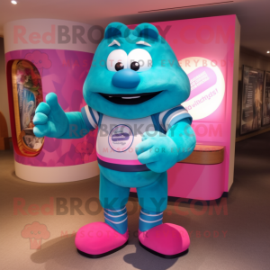 Turquoise roze mascotte...