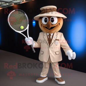 Tan Tennis Racket maskot...