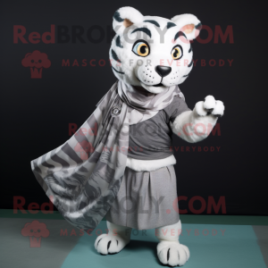Sølv tiger maskot kostume...