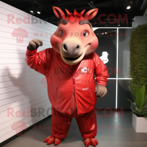 Röd noshörning maskot...