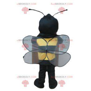 Lächelndes Maskottchen der schwarzen und gelben Wespenbiene -