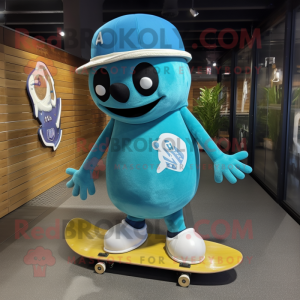 Cyan Skateboard mascotte...