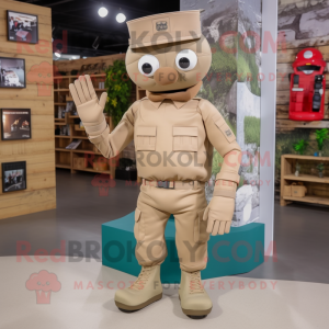 Tan Army Soldier mascotte...