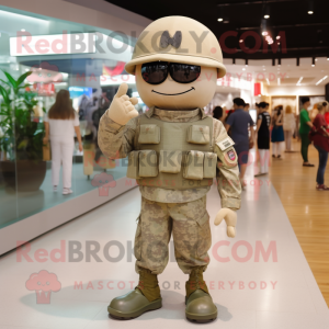 Tan Army Soldier mascotte...