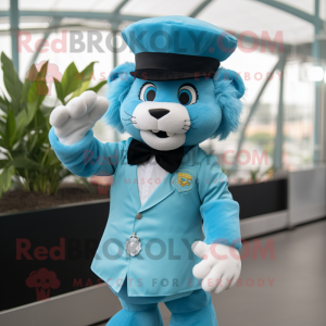 Cyan Tamer Lion maskot...