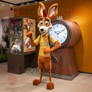 Rust Gazelle mascot costume character dressed with a Shorts and Watches