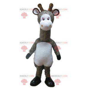 Mascote girafa pintada de cinza e branco - Redbrokoly.com