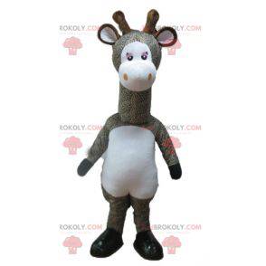 Mascotte giraffa maculata grigia e bianca - Redbrokoly.com