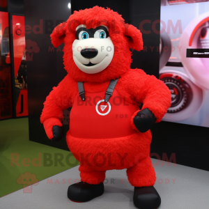 Red Sheep mascotte kostuum...