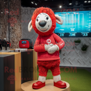 Red Sheep mascotte kostuum...