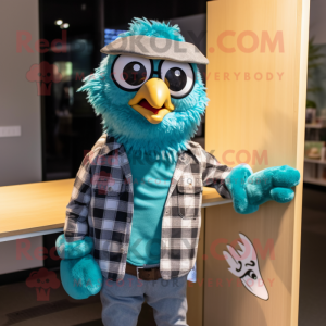 Teal Crow maskot-dräkt...