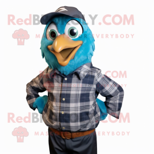 Teal Crow maskot kostume...