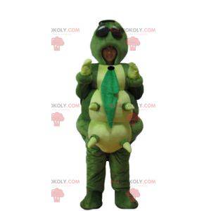 Mascotte grande bruco verde arancione giallo e blu gigante -