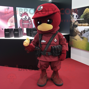 Maroon Para Commando maskot...