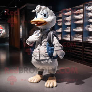 Silver Goose maskot kostume...