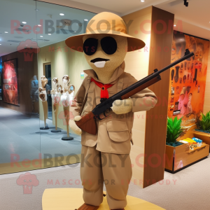 nan Sniper mascot costume character dressed with a One-Piece Swimsuit and Tie pins