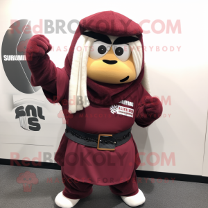 Maroon Samurai maskot drakt...