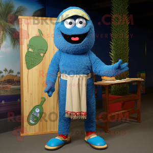 Blauer Falafel Maskottchen...