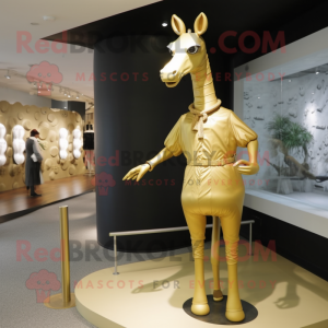 Guld Giraffe maskot kostym...