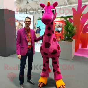 Magenta Giraffe maskot...