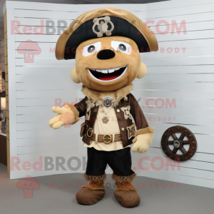 Beige Pirate maskot drakt...