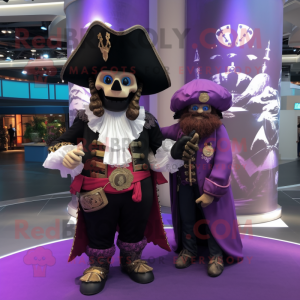 Lila Pirate maskot kostym...