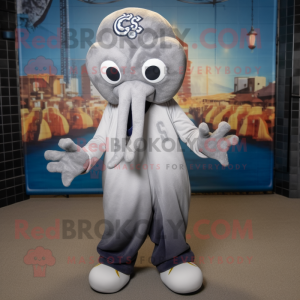 Gray Octopus mascotte...