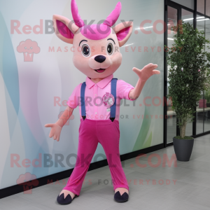 Pink Deer mascotte kostuum...